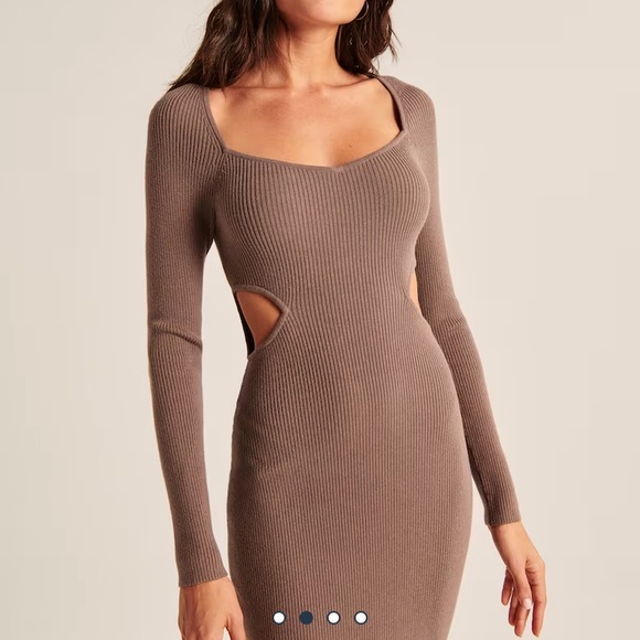 Long Sleeve Cutout Sweater Dress - Picture 2 of 5
